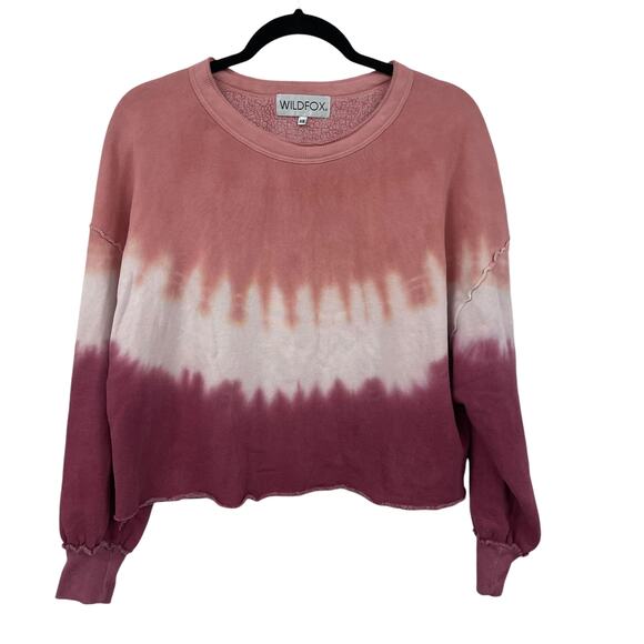 Wildfox Cropped Pullover Crewneck Tie Dye Sweatshirt XS ASIS - Picture 1 of 6